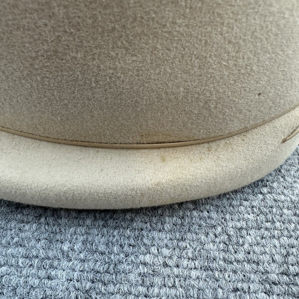 Vintage Adolfo II Marshall Fields Felt Equestrian Dome Hat Cream Union Made USA - Picture 5 of 10